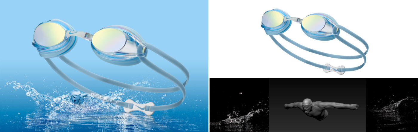 After and Before - Nike Swim Goggles